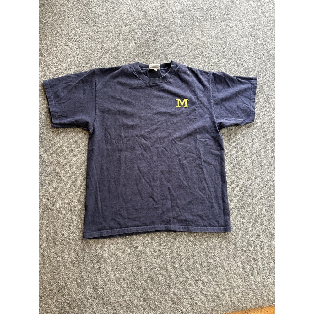 Vintage Michigan Wolverines Shirt Mens Medium Navy Blue NCAA Football Nike